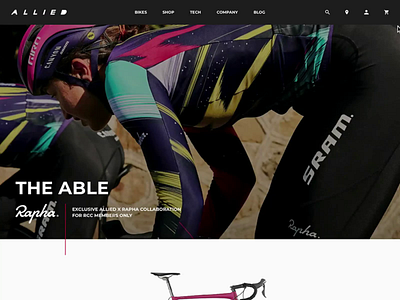 Allied Cycle Works - Rapha Bike bike cycling ecommerce landing page product page website