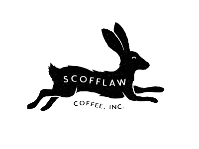 Scofflaw Coffee badge branding coffee hand drawn handmade illustration logo mark rabbit sketch