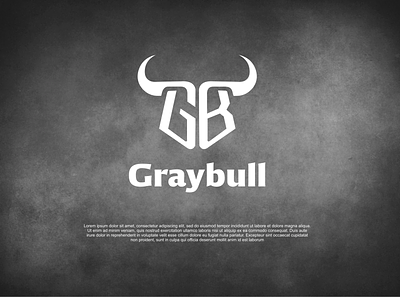 Gray Bull aplikasi branding bull desain gb gray inisial logo simple tipografi vector