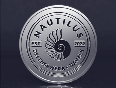 nautilus 3d abstract branding circle emblem graphic design luxury metal modern retro simple snails stamp