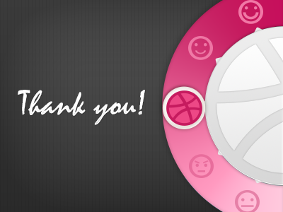 Thank you! circular widget debut dribbble first shot graphics invitation invite smiley widget