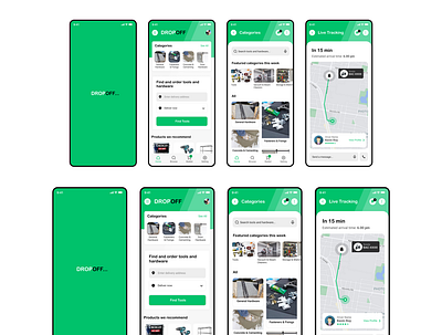 Mobile app design for a tools and hardware delivery app app design ui ux