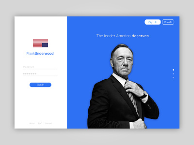 House Of Cards Ui america democrat frank underwood house of cards liberal login president republican sign up ui usa ux