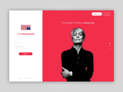 Claire Underwood america claire underwood house of cards sign in ui usa ux