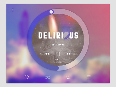Music Player deliri0us favorite ipad music pause play playlist shuffle swipe ui