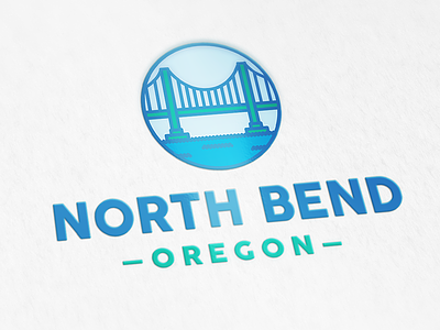 North Bend Oregon bridge conde mccullough memorial bridge coos bay logo north bend ocean oregon stamp water
