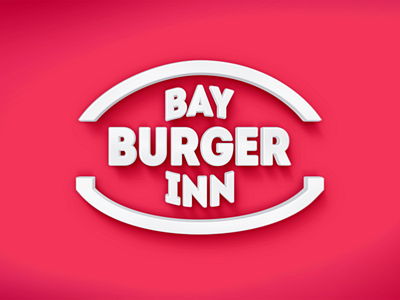 Bay Burger Inn Logo bay burger burger clean fastfood logo minimal outline simple