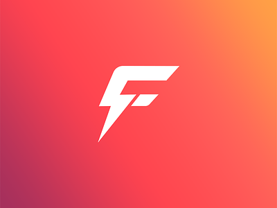 Firestorm F Logo bolt f fire gradient letter lettering lightening logo mark monogram thunder thunderbolt