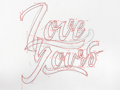 Love Yours (process) caligraphy illustrator love process yours