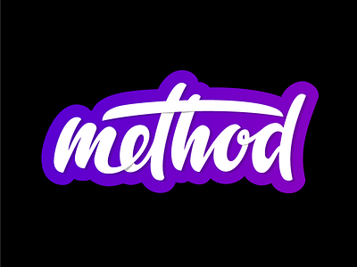 Method calligraphy gradient handlettering method purple shade vector