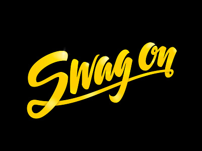 Swag On black brand calligraphy handlettering logo swagon vector yellow