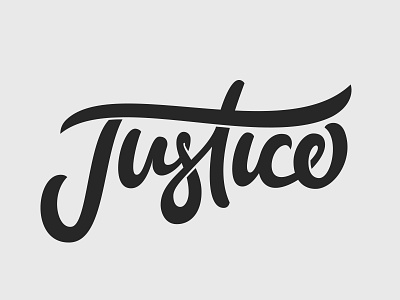 Justice calligraphy handlettering justice lines vector