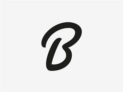 Letter B b calligraphy handlettering letter monogram vector