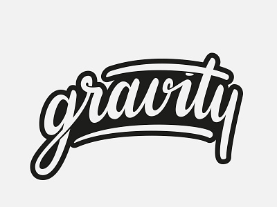 Gravity calligraphy gravity handlettering outline type vector