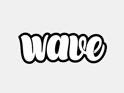 Wave calligraphy handlettering outline type typography vector wave