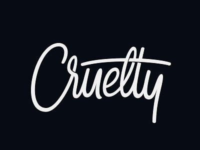 Cruelty calligraphy cruelty handlettering lettering monoline type vector