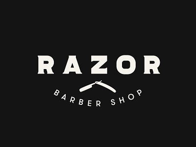 Razor - Barber Shop barber logo logodesign logotype mark razor symbol type wordmark