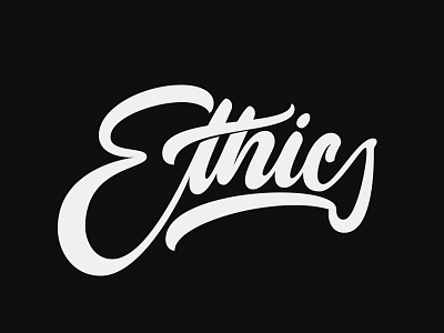 Ethics calligraphy ethics handlettering lettering type typography vector