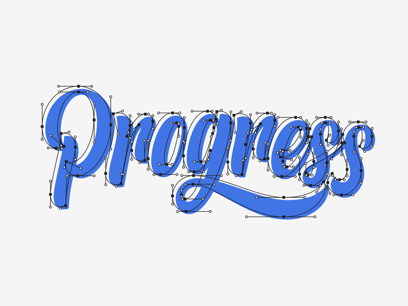 Progress adobe illustrator anchor points design customtype lettering typography vector type calligraphy handlettering