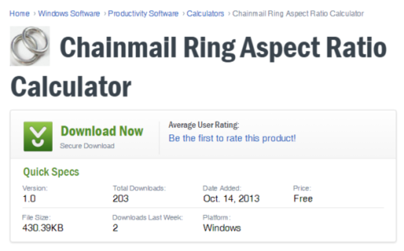 ring aspect ratio calculator