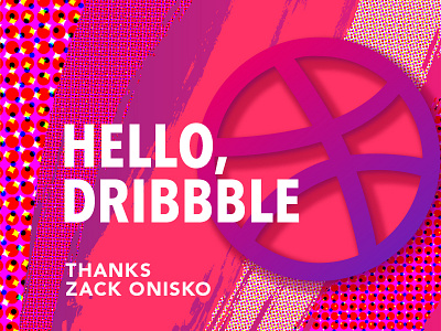 Hello, Dribbble!! 2017 canada colour debut design digital fresh halftone june newfoundland paint typography