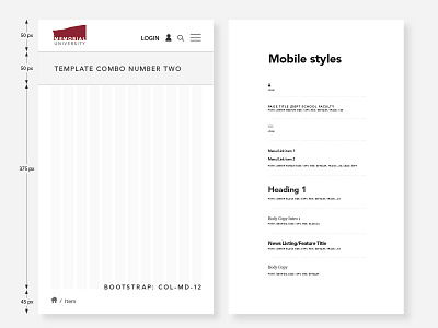 Template Styles mobile responsive styles template wireframe