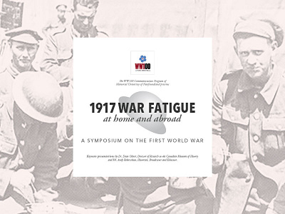 2017 War Fatigue Symposium Evite 1917 war fatigue evite ww100