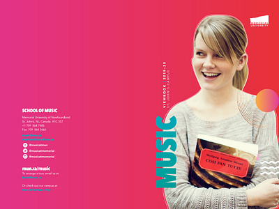 School of Music Viewbook Cover proposal branding concept design drafts gradients graphic design illustration look and feel memorial university school of music typography