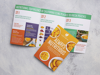 Always Nutritious Brochure brochure education food fruit healthy lunch nutrition peaches print design produce school snack
