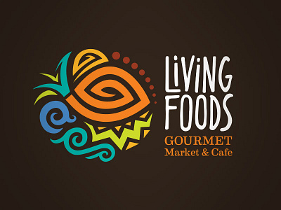 Living Foods Branding branding cafe fresh fruit hawaii island kauai logo market ocean typography vibrant