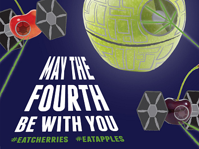 May the Fourth apples cherries death star digital illustration fruit may the fourth star wars