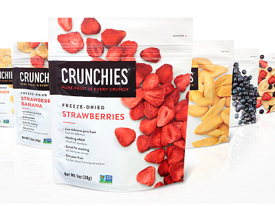 Crunchies Packaging banana freeze dried fruit grocery mango packaging snack strawberries