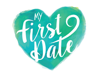 My First Date date heart logo love paint watercolor