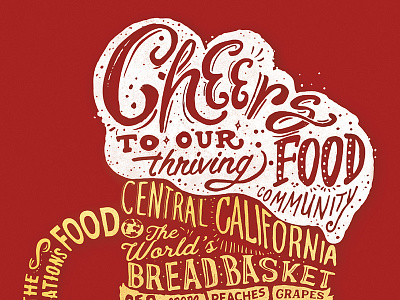 Cheers! agriculture beer california foam food poster print design promotion typography