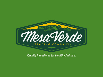 Mesa Verde Trading Company agriculture animals desert design food industry logo mountains processing