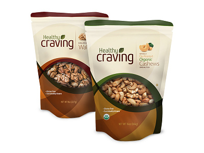 Healthy Craving Packaging bag cashews ecommerce food fresh natural nuts organic packaging snacks walnuts