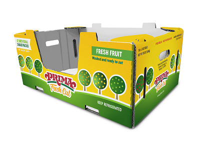 Fresh-Cut Carton box bulk food fresh fruit fruit illustration growing illustration packagingdesign produce snacks trees