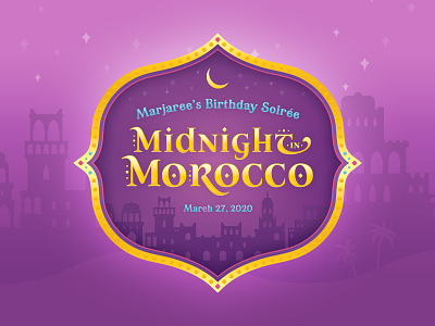 Midnight in Morocco celebration crest event fundraiser gala logo party seal soiree theme