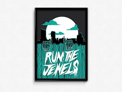 Run the Jewels city gig poster music poster zombie