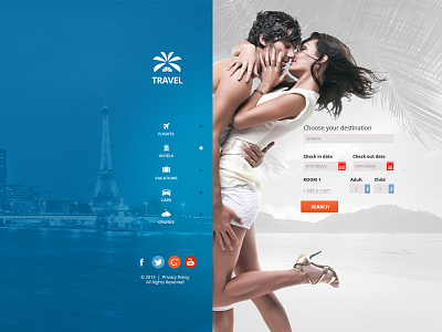 Travel Agency - Multipurpose Booking PSD Template booking cruises deals early booking flights hotels last minute psd template real estate room travel agency vacations