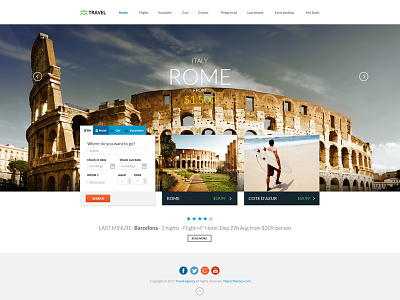 Travel Agency - Responsive HTML5 Template book deals flights hotel html5 template online booking real estate rentals responsive tickets travel