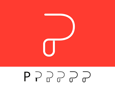 Logo for personal project p portfolio process stroke white