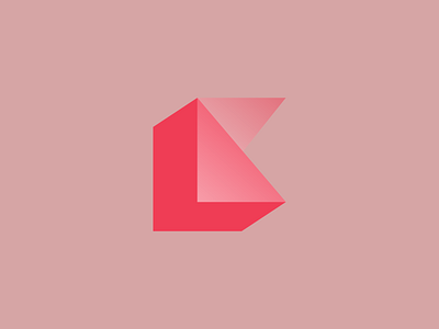 K // Block branding design gradient illustration k letter layered lettermark logo typography vector