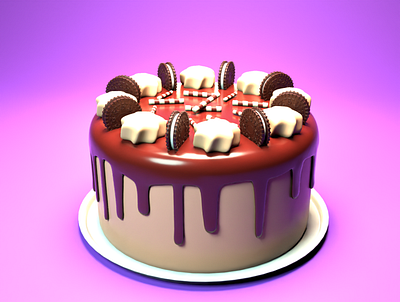 oreo cake 3d graphic design