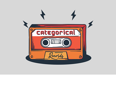 vintage cassette tape illustration design graphic design illustration logo vector