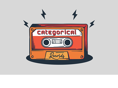 vintage cassette tape illustration design graphic design illustration logo vector