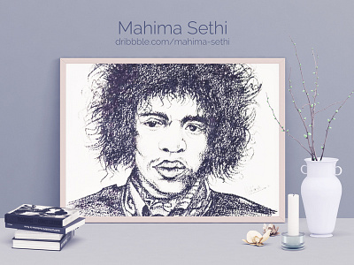 Jimi Hendrix art composition charcoal jimi jimi hendrix pencil portrait sketch traditional art