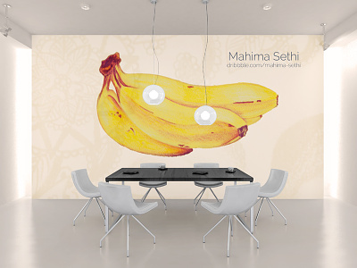 Simple things to start my day banana kitchen art kitchen wallpaper sketch wall art wall mockup
