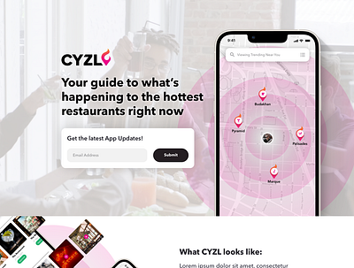 CYZL Landing Page app food landing page