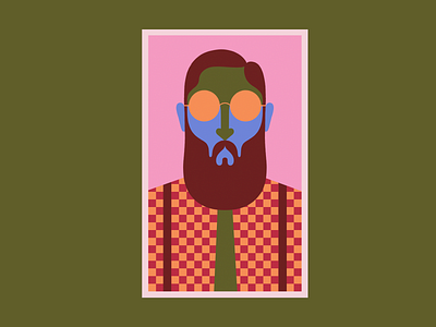 Hipster tree beard characterdesign colors glasses illustration poster texture